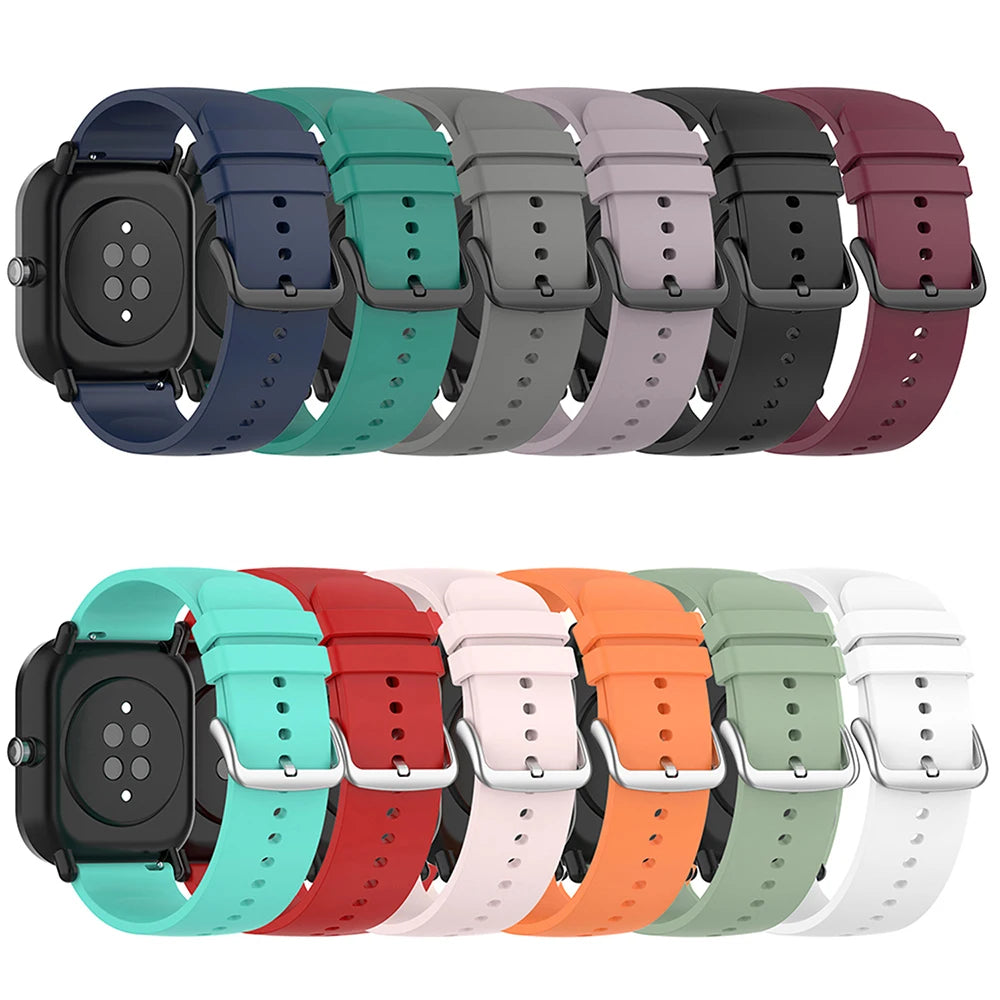 20mm Silicone Strap For Huami Amazfit GTS 4/2 Mini GTS 3 2e Smart Watch Band for Huami Amazfit Bip 3/Bip U Pro